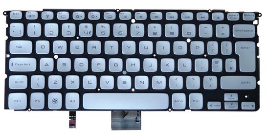 Клавиатура для ноутбука Dell XPS (15Z) с подсветкой (Light), Silver, (No Frame) RU/EN - фото 2