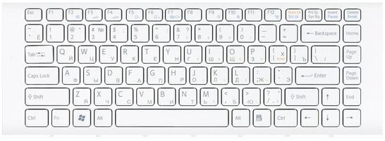 Клавиатура для ноутбука Sony Vaio (VPC-EA) White, (White Frame) RU - фото 2