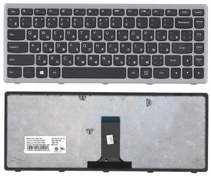 Клавиатура для ноутбука Lenovo IdeaPad (Flex 14, G400s, G405S, S410P, G410S) Black, (Gray Frame) RU