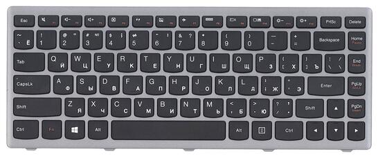 Клавиатура для ноутбука Lenovo IdeaPad (Flex 14, G400s, G405S, S410P, G410S) Black, (Gray Frame) RU - фото 2