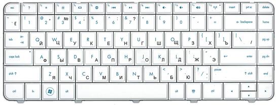 Клавиатура для ноутбука HP Pavilion (G4, G4-1000) White, RU - фото 2
