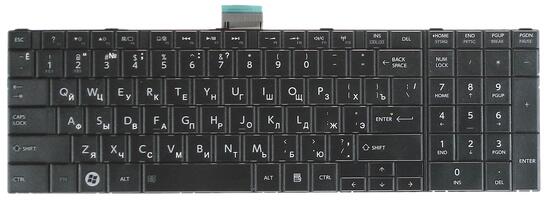 Клавиатура Toshiba Satellite (C850, C850D, L850, L850D, L855, L855D, L870, L870D, L875, L875D, P870, P875, P850, C855, C855D ) Black, RU - фото 2
