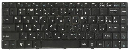 Клавиатура для ноутбука MSI (CX480) Black, (Black Frame), RU - фото 2