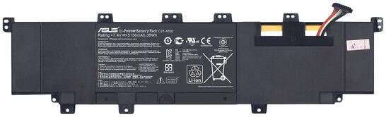 Аккумуляторная батарея для ноутбука Asus C21-X502 X502C 7.4V Black 5136mAh Orig Аккумуляторная батарея для ноутбука Asus C21-X502 X502C 7.4V Black 5136mAh Orig
