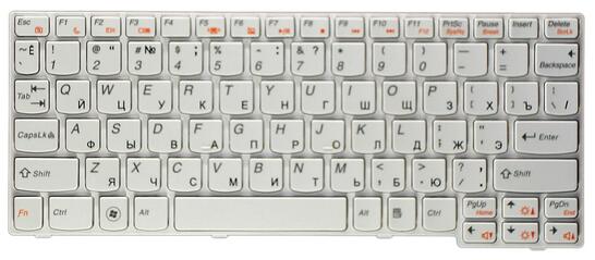 Клавиатура для ноутбука Lenovo IdeaPad (S10-3, S10-3S) White, RU Шлейф вертикальный - фото 3