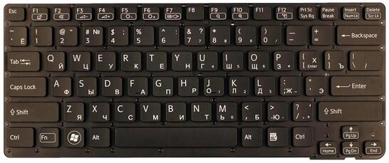 Клавиатура для ноутбука Sony Vaio (VPC-CA, VPCCA, VPC-SA, VPCSA) Black, (No Frame) RU - фото 2