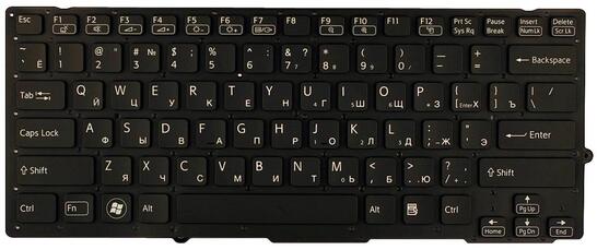 Клавиатура для ноутбука Sony Vaio (VPC-SD, VPC-SB) Black, (NoFrame) RU Клавиатура для ноутбука Sony Vaio (VPC-SD, VPC-SB) Black, (NoFrame) RU - фото 2