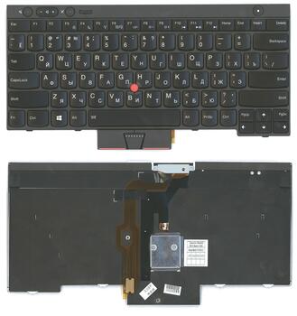 Клавиатура для ноутбука Lenovo ThinkPad (T430, T430I, X230, T530, L430, L530) с указателем (Point Stick) Black, Black Frame, RU