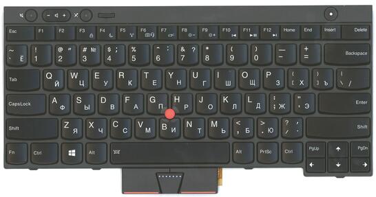Клавиатура для ноутбука Lenovo ThinkPad (T430, T430I, X230, T530, L430, L530) с указателем (Point Stick) Black, Black Frame, RU - фото 2