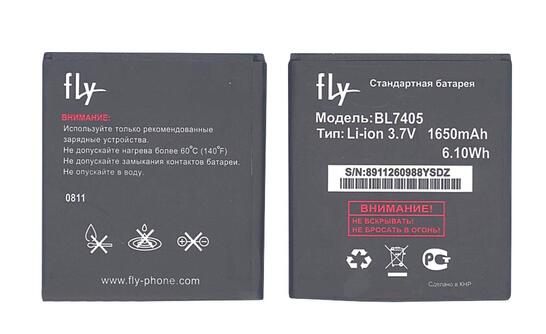 Аккумуляторная батарея для смартфона Fly BL7405 IQ449 Pronto 3.7V Black 1650mAh 6.10Wh