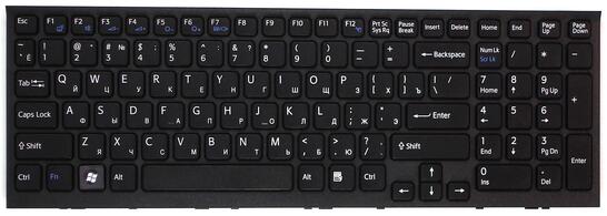 Клавиатура для ноутбука Sony Vaio (VPC-EL) Black, (Black Frame) RU - фото 2