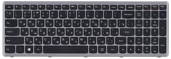 Клавиатура для ноутбука Lenovo IdeaPad (FLex 15) Black, (Gray Frame), RU - фото 7
