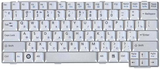 Клавиатура для ноутбука Fujitsu (E8110, T4210, S7110, S2110, S6230) Silver, RU - фото 2