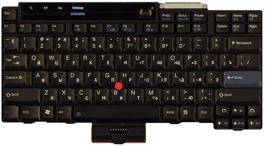 Клавиатура для ноутбука Lenovo ThinkPad (X300, X301) с указателем (Point Stick) Black, RU - фото 2