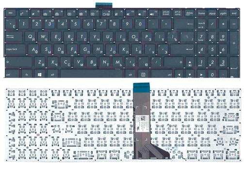 Клавиатура для ноутбука Asus Vivobook (K501) с подсветкой (Light), Black, (No Frame) RU Клавиатура для ноутбука Asus Vivobook (K501) с подсветкой (Light), Black, (No Frame) RU