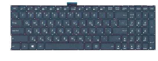Клавиатура для ноутбука Asus Vivobook (K501) с подсветкой (Light), Black, (No Frame) RU Клавиатура для ноутбука Asus Vivobook (K501) с подсветкой (Light), Black, (No Frame) RU - фото 2