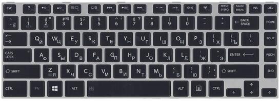 Клавиатура для ноутбука Toshiba Satellite (M40-A M40T-A M45-A M45T-A) с подсветкой (Light), Black, (Gray Frame) RU - фото 2