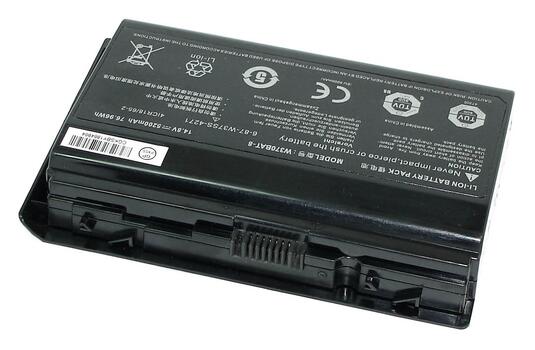 Аккумуляторная батарея для ноутбука DNS W370BAT-8 Clevo W370 14.8V Black 5200mAh Orig