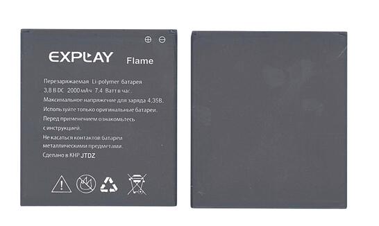 Аккумуляторная батарея для смартфона Explay Flame 3.7V Black 2000mAh 7.4Wh Аккумуляторная батарея для смартфона Explay Flame 3.7V Black 2000mAh 7.4Wh
