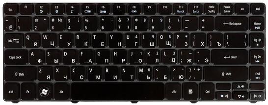 Клавиатура для ноутбука Acer Aspire (3810T) Black, Glossy, RU - фото 7