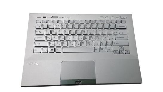 Клавиатура для ноутбука Sony Vaio (VPC-SB) Silver, (Silver TopCase), RU (for fingerprint reader) - фото 6