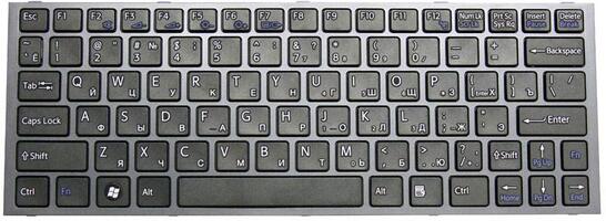Клавиатура для ноутбука Sony Vaio (VPC-YA, VPC-YB) Black, (Gray Frame), RU - фото 2