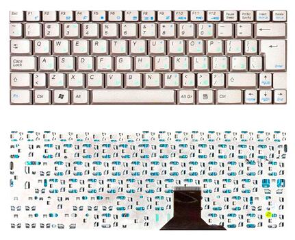 Клавиатура для ноутбука Asus (U1, U1E, U1F, U2, U2E) Silver, RU