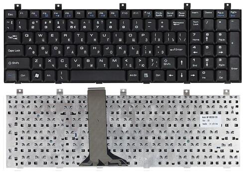 Клавиатура для ноутбука LG (E500) MSI (A5000, CR500, CR600, CX500, CX600, CX700, E500, ER710, EX600, EX700, GE600, GX600, M673, MS-1632, MS-1635, MS-1636, MS-163D, MS-1656, MS-1675, MS-1682, MS-1683, UX600, VR600, VR700, VX600) Black, RU