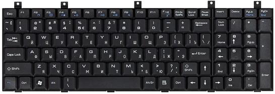 Клавиатура для ноутбука LG (E500) MSI (A5000, CR500, CR600, CX500, CX600, CX700, E500, ER710, EX600, EX700, GE600, GX600, M673, MS-1632, MS-1635, MS-1636, MS-163D, MS-1656, MS-1675, MS-1682, MS-1683, UX600, VR600, VR700, VX600) Black, RU - фото 2