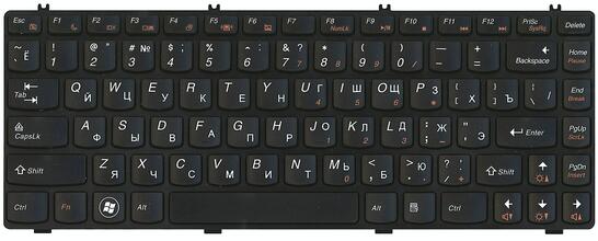 Клавиатура для ноутбука Lenovo IdeaPad (Y470) Black, (Black Frame), RU - фото 2