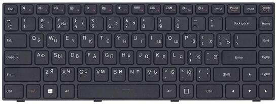 Клавиатура для ноутбука Lenovo IdeaPad (100-14) Black, (Black Frame), RU - фото 2