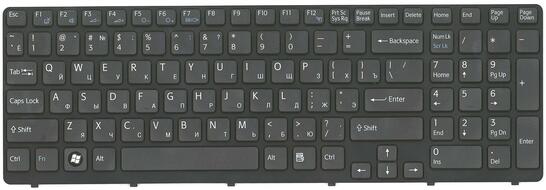Клавиатура для ноутбука Sony Vaio (SVE15, SVE1511V1R) Black, (Black Frame) RU Клавиатура для ноутбука Sony Vaio (SVE15, SVE1511V1R) Black, (Black Frame) RU - фото 2