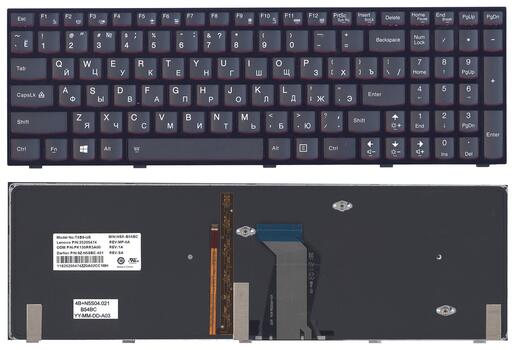 Клавиатура для ноутбука Lenovo IdeaPad (Y500) с подсветкой (Light), Black, (Black Frame) RU Клавиатура для ноутбука Lenovo IdeaPad (Y500) с подсветкой (Light), Black, (Black Frame) RU