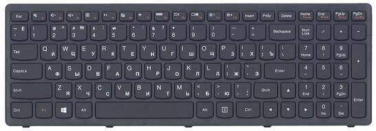 Клавиатура для ноутбука Lenovo IdeaPad (S500, S500C) Black, (Black Frame), RU - фото 2
