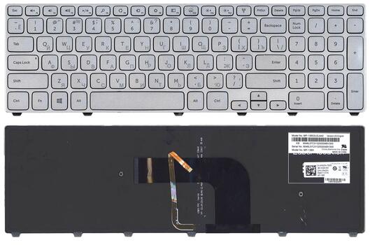 Клавиатура для ноутбука Dell Inspiron 17-7000 13-3737 17-7737 с подсветкой (Light) Silver, (Silver Frame), RU Клавиатура для ноутбука Dell Inspiron 17-7000 13-3737 17-7737 с подсветкой (Light) Silver, (Silver Frame), RU