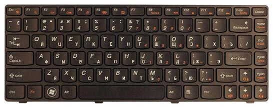 Клавиатура для ноутбука Lenovo IdeaPad (B470, V470) Black, (Black Frame), RU - фото 2