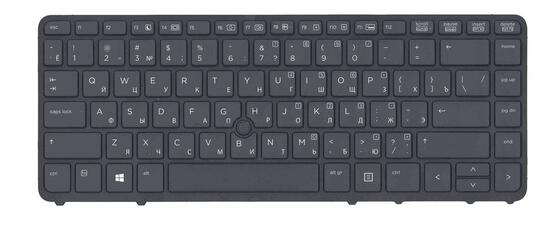Клавиатура для ноутбука HP EliteBook (840) с подсветкой (Light) Black, с указателем (Point Stick), (Black Frame) RU Клавиатура для ноутбука HP EliteBook (840) с подсветкой (Light) Black, с указателем (Point Stick), (Black Frame) RU - фото 2
