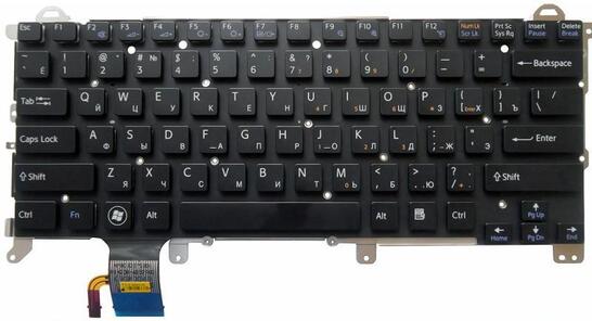 Клавиатура для ноутбука Sony Vaio (VPCZ, VPC-Z1) с подсветкой (Light), Black, (No Frame) RU - фото 7