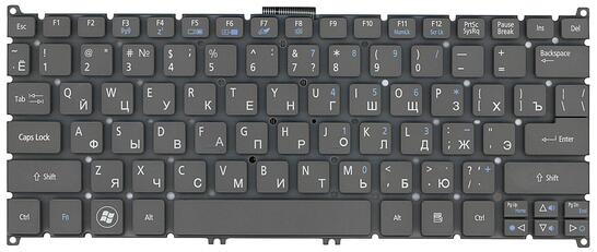 Клавиатура для ноутбука Acer Aspire S3, S5 Gray, (No Frame) RU - фото 2