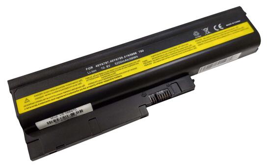 Аккумуляторная батарея для ноутбука Lenovo 92P1104 ThinkPad T60 10.8V Black 5200mAh OEM Аккумуляторная батарея для ноутбука Lenovo 92P1104 ThinkPad T60 10.8V Black 5200mAh OEM