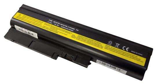 Аккумуляторная батарея для ноутбука Lenovo 92P1104 ThinkPad T60 10.8V Black 5200mAh OEM Аккумуляторная батарея для ноутбука Lenovo 92P1104 ThinkPad T60 10.8V Black 5200mAh OEM - фото 2