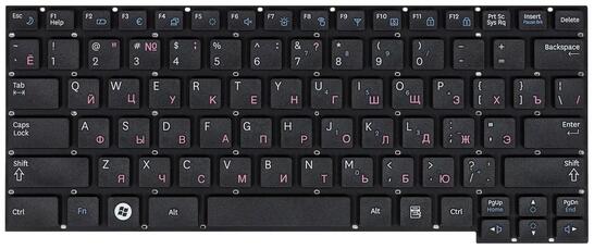 Клавиатура для ноутбука Samsung (X128, X130, SF210) Black, (No Frame), RU - фото 2