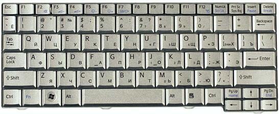 Клавиатура для ноутбука Sony Vaio (VPC-M) Silver, RU Клавиатура для ноутбука Sony Vaio (VPC-M) Silver, RU - фото 2