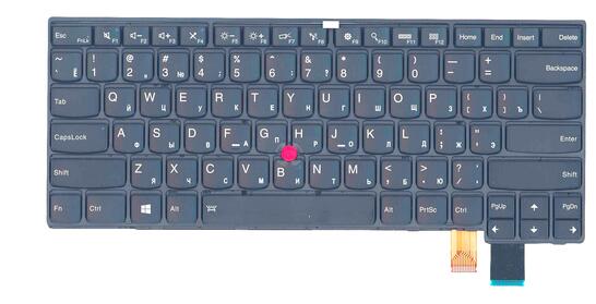 Клавиатура для ноутбука Lenovo Thinkpad T460P с указателем (Point Stick), с подсветкой (Light), длинный шлейф (Long Trail), Black, (No Frame), RU - фото 2