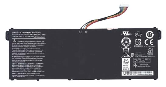 Аккумуляторная батарея для ноутбука Acer AC14B8K Aspire E3-111 15.2V Black 3090mAh Orig Аккумуляторная батарея для ноутбука Acer AC14B8K Aspire E3-111 15.2V Black 3090mAh Orig