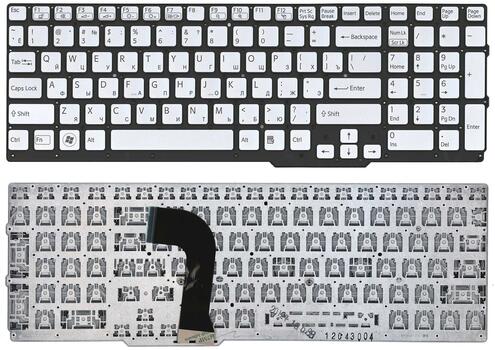 Клавиатура для ноутбука Sony Vaio (SVS15) с подсветкой (Light), Silver, (No Frame) RU Клавиатура для ноутбука Sony Vaio (SVS15) с подсветкой (Light), Silver, (No Frame) RU