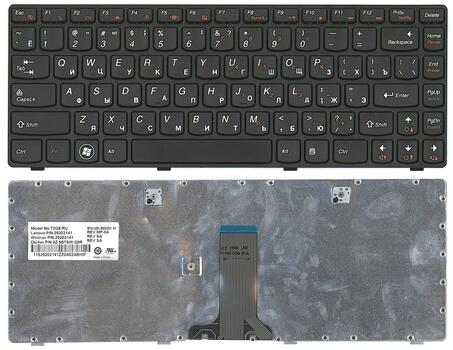 Клавиатура для ноутбука Lenovo IdeaPad (Z380) Black, (Black Frame), RU