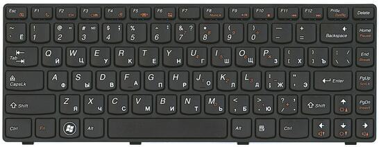 Клавиатура для ноутбука Lenovo IdeaPad (Z380) Black, (Black Frame), RU - фото 2