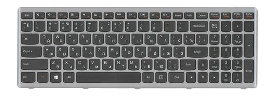 Клавиатура для ноутбука Lenovo Ideapad P500, Z500, Z500A, Z500G, Z500T Black, (Gray Frame) RU - фото 2