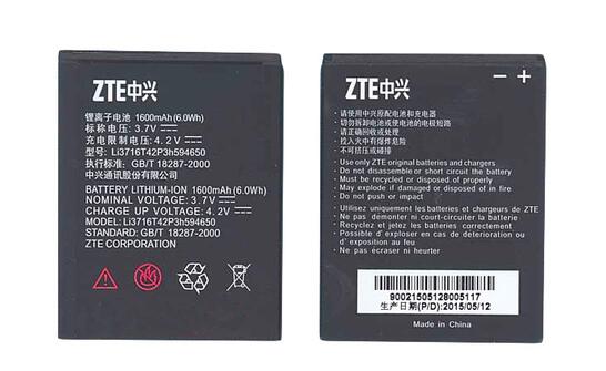 Аккумуляторная батарея для смартфона ZTE Li3716T42P3h594650 Blade L 3.7V Black 1600mAh 6.0Wh Аккумуляторная батарея для смартфона ZTE Li3716T42P3h594650 Blade L 3.7V Black 1600mAh 6.0Wh